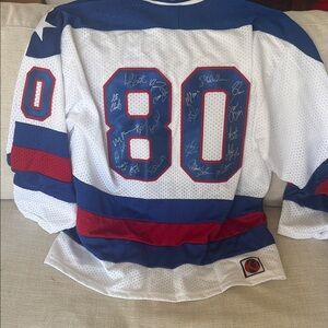 “Miracle on ice” signed jersey 20 signatures. Men's Blue and Red Kappa Jersey